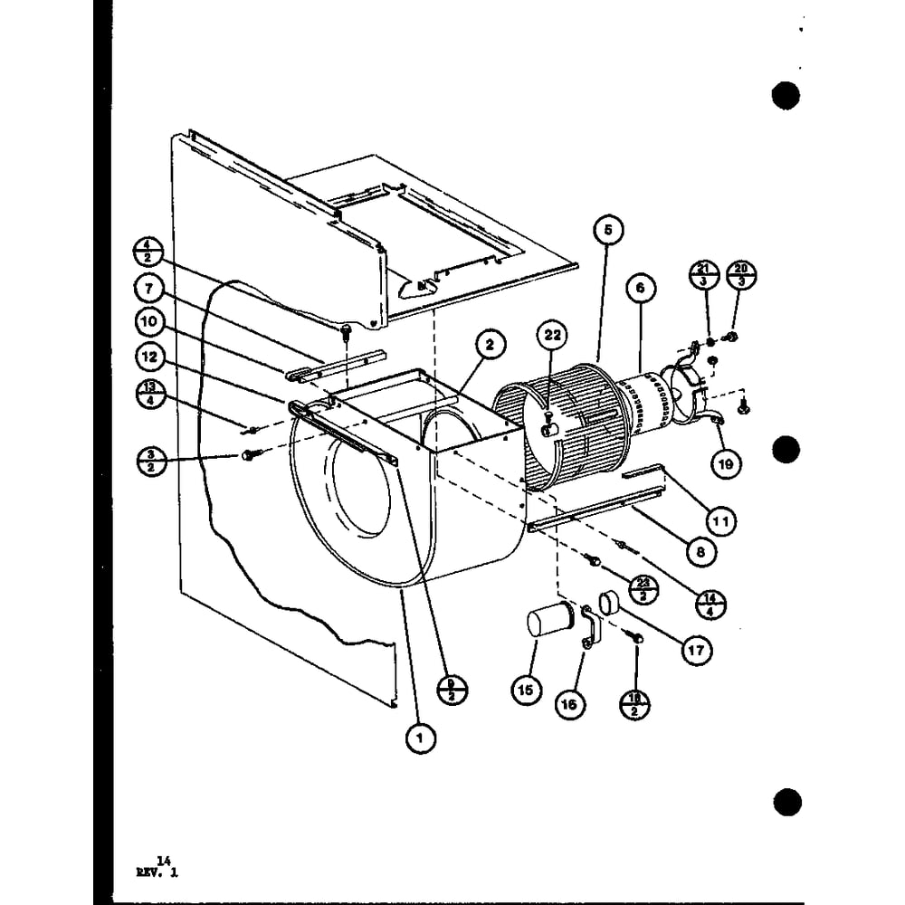 Diagram 1 Diagram and Parts List for AHK-1 P6964501 Amana Air Conditioner