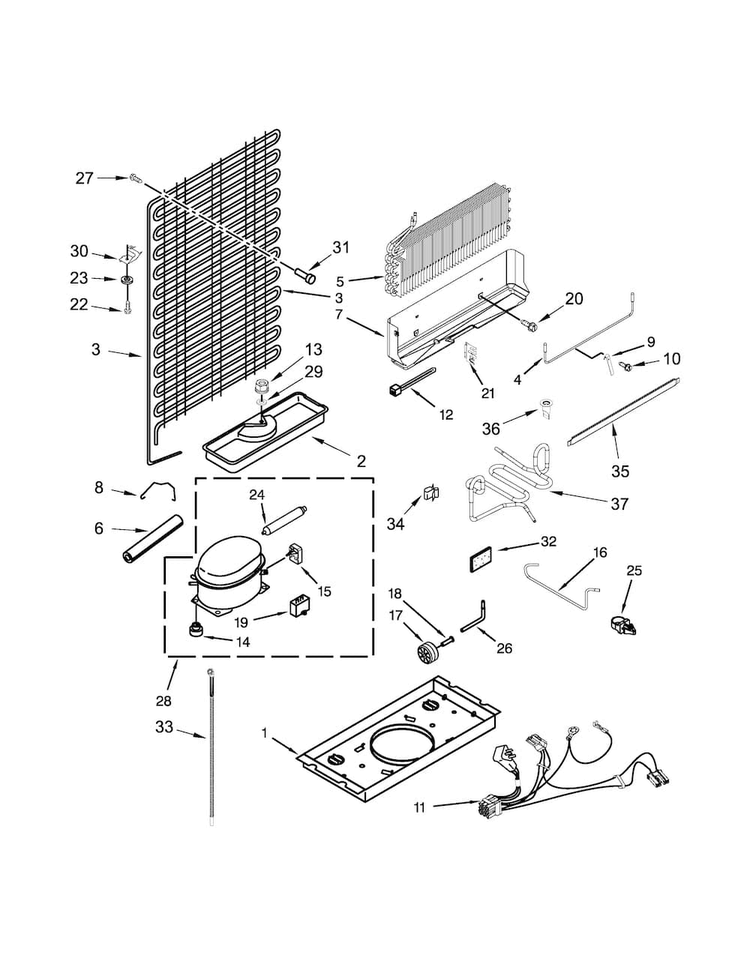 Unit Parts Diagram and Parts List for ART106TFDW01  Amana Refrigerator