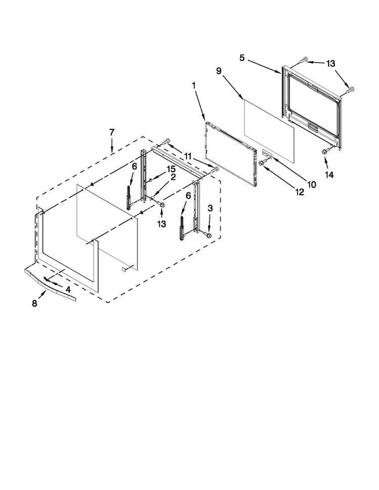 Oven Door Parts Diagram and Parts List for MMW9730AB00  Maytag Microwave