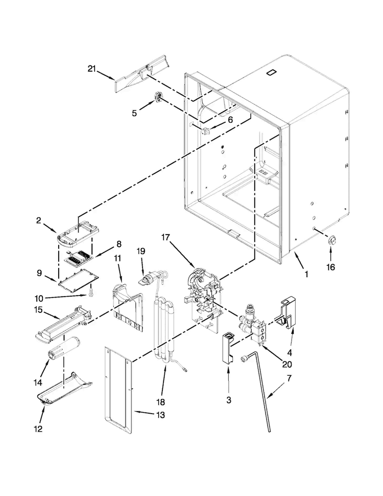 Refrigerator Liner Parts Diagram and Parts List for MFI2670XEM7  Maytag Refrigerator