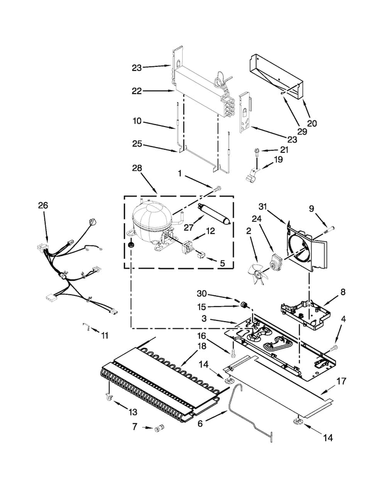 Unit Parts Diagram and Parts List for MFI2670XEM7  Maytag Refrigerator