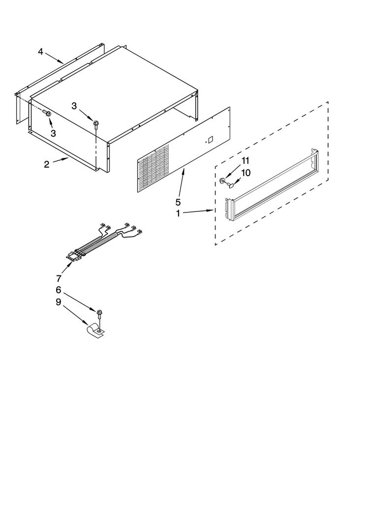 Top Grille And Unit Cover Parts Diagram and Parts List for JS48CXFXDB01  Jenn-Air Refrigerator