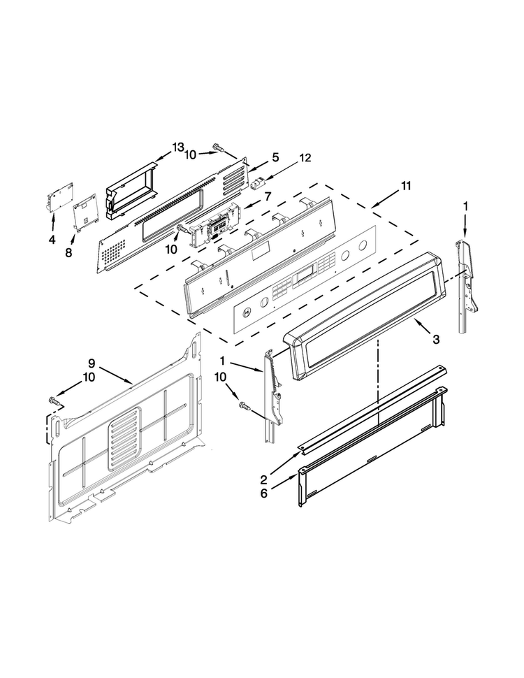 Control Panel Parts Diagram and Parts List for MGR8850DS1  Maytag Range