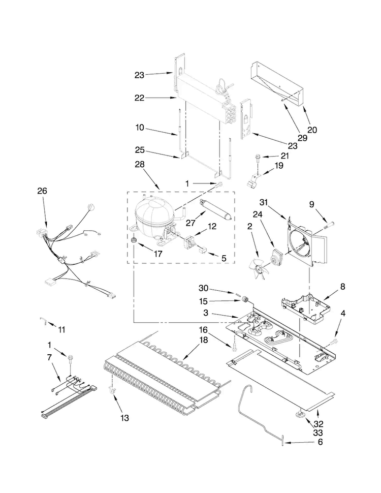 Unit Parts Diagram and Parts List for AFD2535FES5  Amana Refrigerator