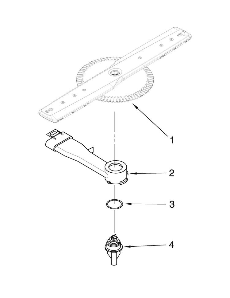 Lower Washarm Parts Diagram and Parts List for MDB6769PAB0  Maytag Dishwasher