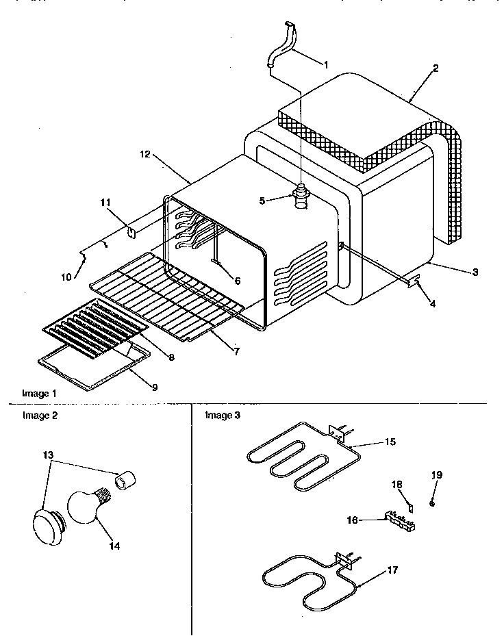 Cavity Diagram and Parts List for ART6110LL P1143453LL Amana Range