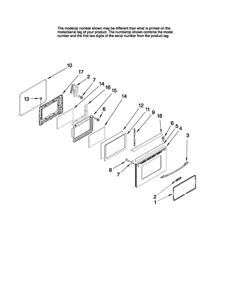 Lower Door Parts Diagram and Parts List for MGR6775BDS19  Maytag Range