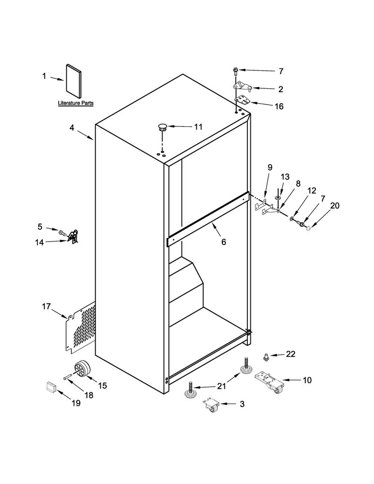 Cabinet Parts Diagram and Parts List for ART308FFDM02  Amana Refrigerator