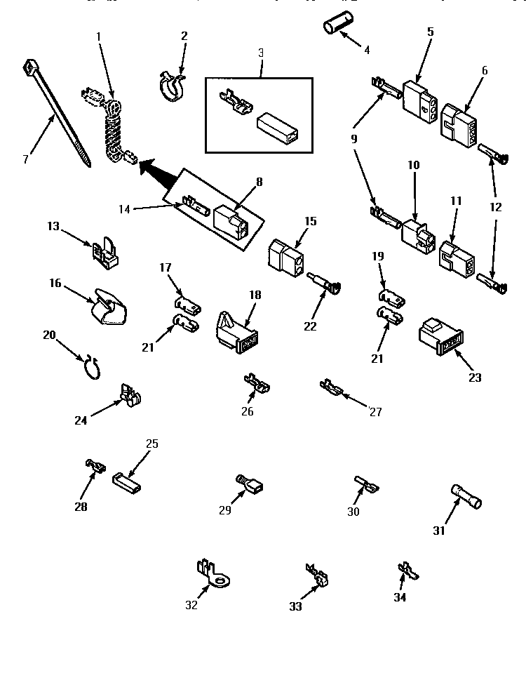 Terminals Diagram and Parts List for LGM549L-P1176708WL  Amana Dryer