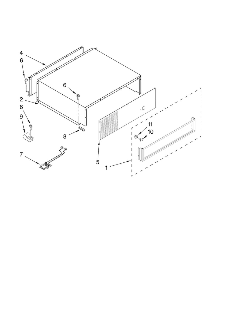 Top Grille And Unit Cover Parts Diagram and Parts List for JB36CXFXLB00  Jenn-Air Refrigerator