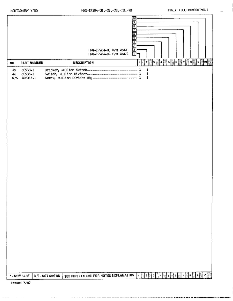 Fresh Food Compartment Page 3 Diagram and Parts List for 19284A  Admiral Refrigerator