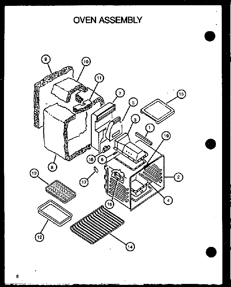 Oven Assembly Diagram and Parts List for RST308UL-P1130723NL  Caloric Range