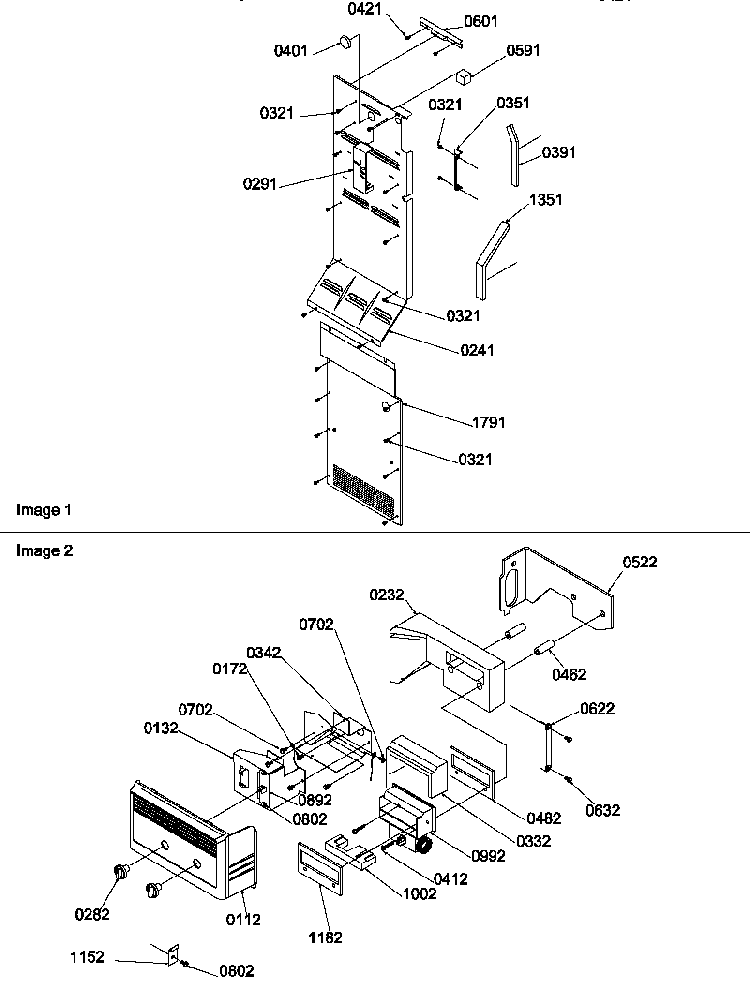 Control Assy Diagram and Parts List for SS21SL-P1193802WL  Amana Refrigerator