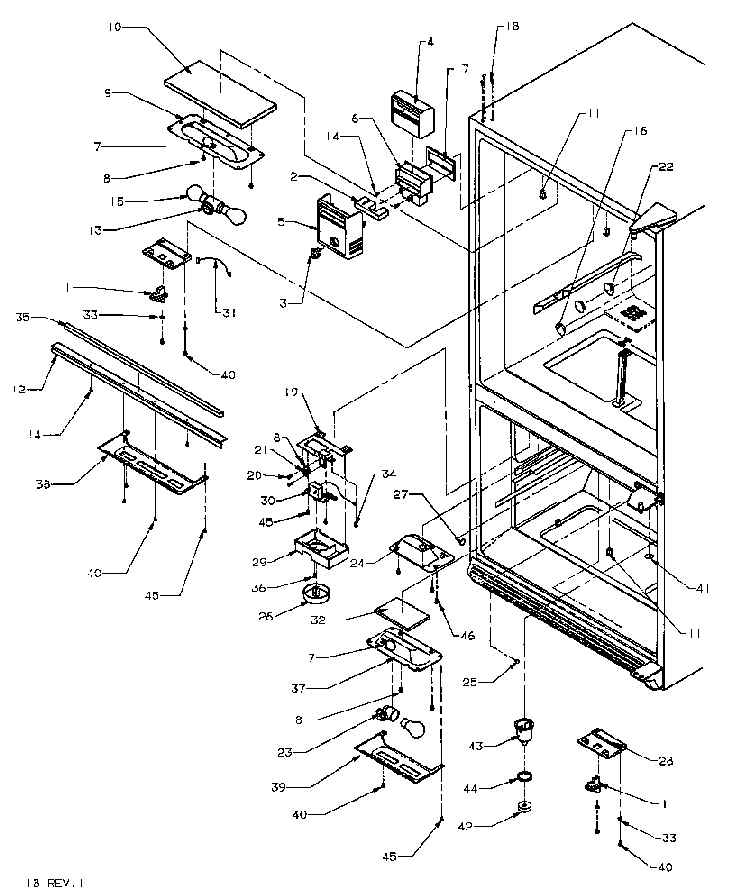 Control Switches & Lights Diagram and Parts List for BQ20RBW-P1161502WW  Amana Refrigerator