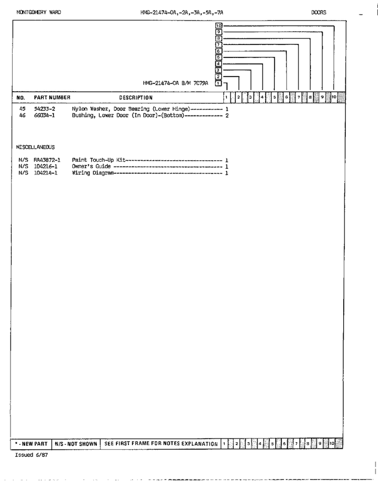 Doors/misc Page 3 Diagram and Parts List for 21474A  Admiral Refrigerator