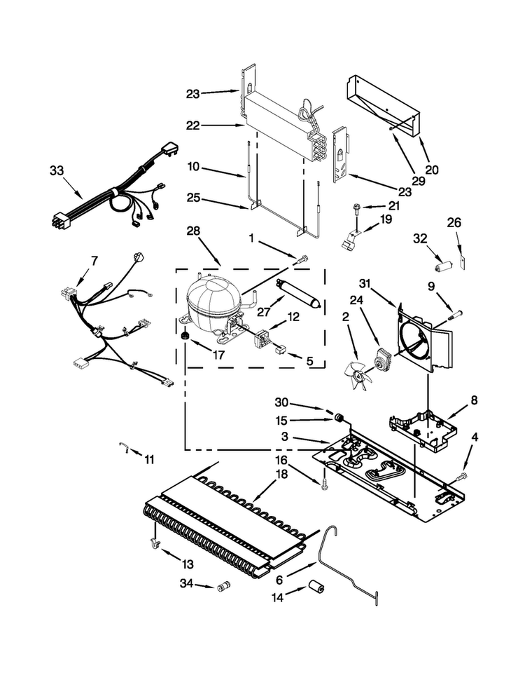 Unit Parts Diagram and Parts List for 5VMFX257AA01  Maytag Refrigerator