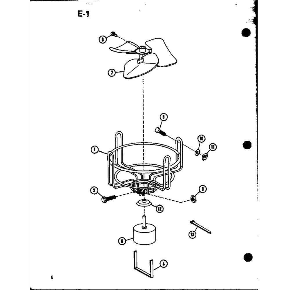 Motor Mount Diagram and Parts List for RCF30U01A P68446-2C Amana Air Conditioner