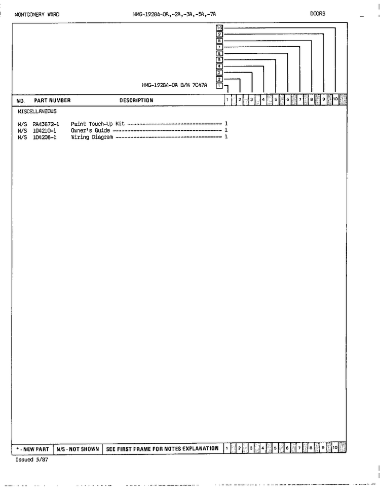 Doors/misc Page 3 Diagram and Parts List for 19284A  Admiral Refrigerator