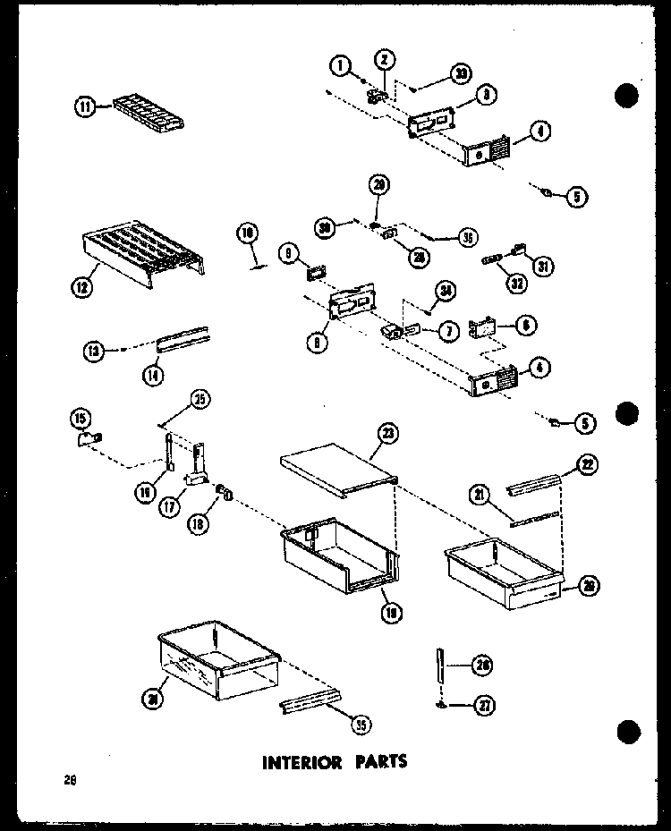 Interior Parts Diagram and Parts List for TC18E-L-P74660-14WL  Amana Refrigerator