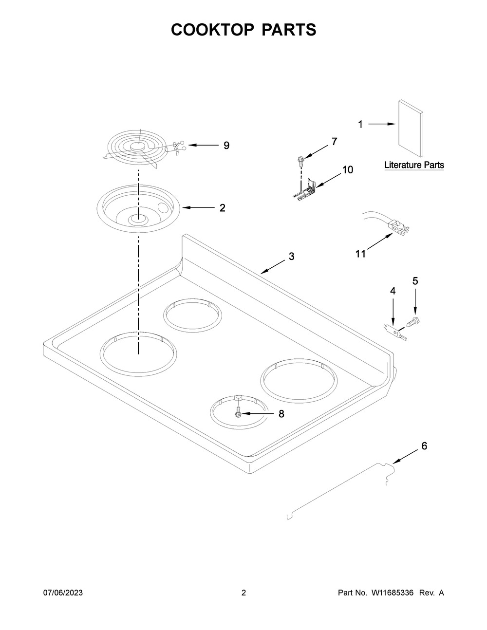 Cooktop Parts Diagram and Parts List for ACR4203MNW0  Amana Range
