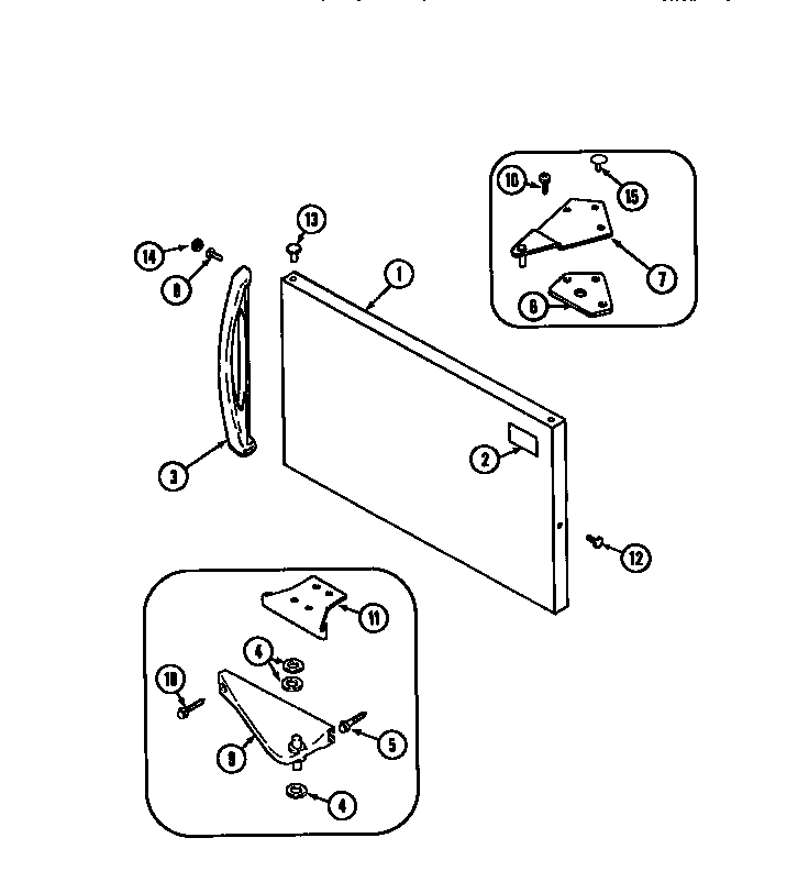 Freezer Outer Door Diagram and Parts List for MTB1742ZARW  Maytag Refrigerator