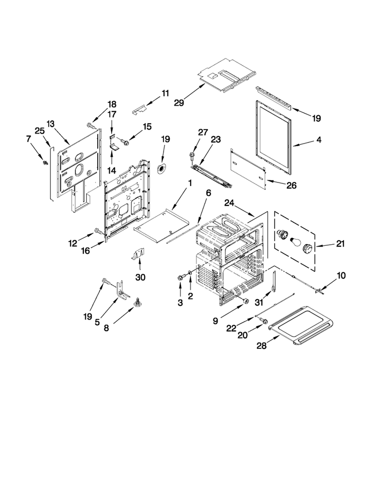 Chassis Parts Diagram and Parts List for MGT8885XS02  Maytag Range