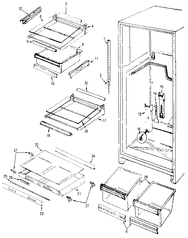Shelves & Accessories Diagram and Parts List for JRT196B MAJ55A Jenn-Air Refrigerator