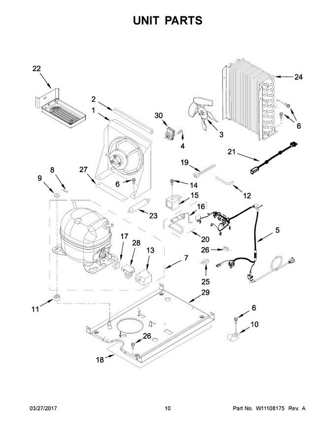 06 - Unit Parts Diagram and Parts List for JIM158XYRS2  Jenn-Air Ice Maker