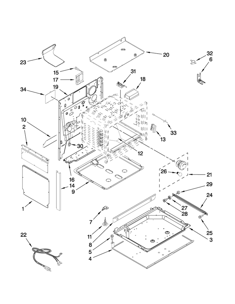 Chassis Parts Diagram and Parts List for MGS5775BDQ20  Maytag Range
