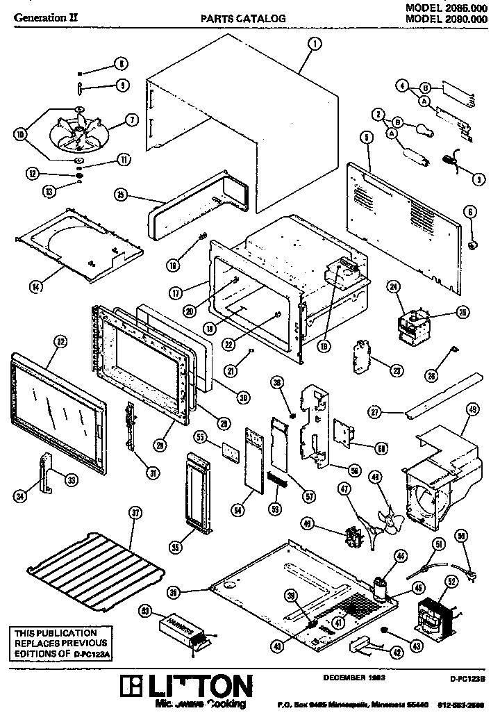 01 - Page 1 Diagram and Parts List for 2085000  Maytag Microwave