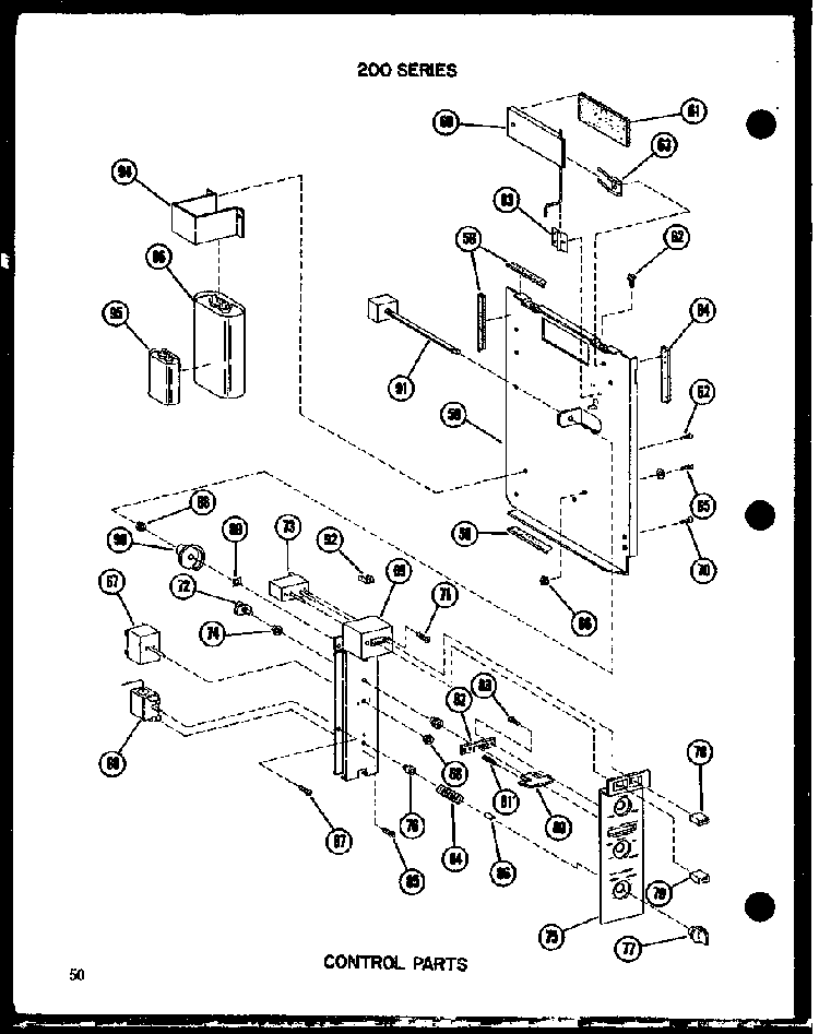 Control Parts Diagram and Parts List for 212D-3JM P54655-43R Amana Air Conditioner
