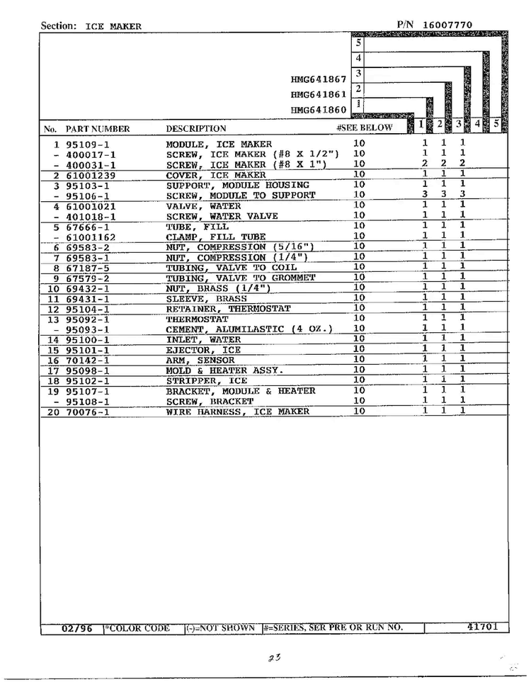 Ice Maker Page 2 Diagram and Parts List for 641861  Admiral Refrigerator