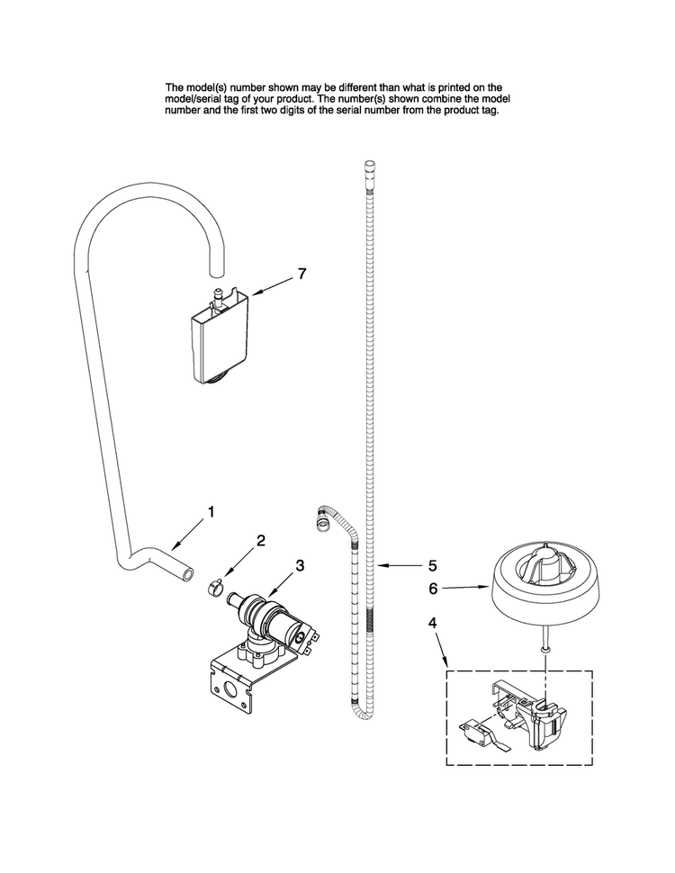 Fill And Overfill Parts Diagram and Parts List for MDBH955AWS3  Maytag Dishwasher
