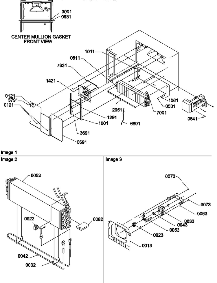 Evaporator And Fan Motor Assemblies Diagram and Parts List for TM17TBW-P1305901WW  Amana Refrigerator