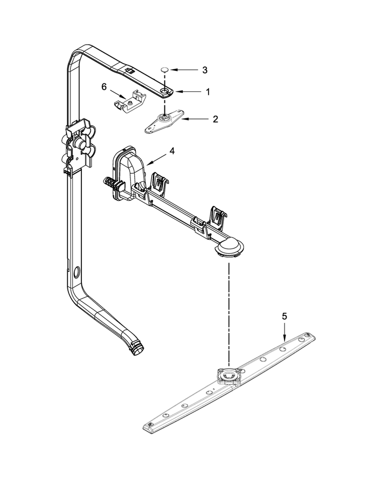Upper Wash And Rinse Parts Diagram and Parts List for JDB9000CWP2  Jenn-Air Dishwasher