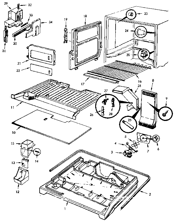 Freezer Compartment Diagram and Parts List for JRTD225LB M9C76A Jenn-Air Refrigerator