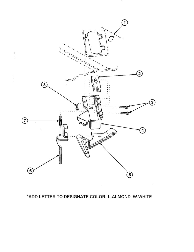 Out-of-balance Switch Diagram and Parts List for CW8413W2-PCW8413W2B  Crosley Washer