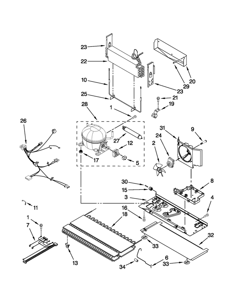 Unit Parts Diagram and Parts List for MFF2258VEM7  Maytag Refrigerator