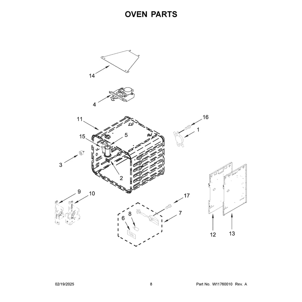 Oven Parts Diagram and Parts List for JPIFC730RM00  Jenn-Air Range