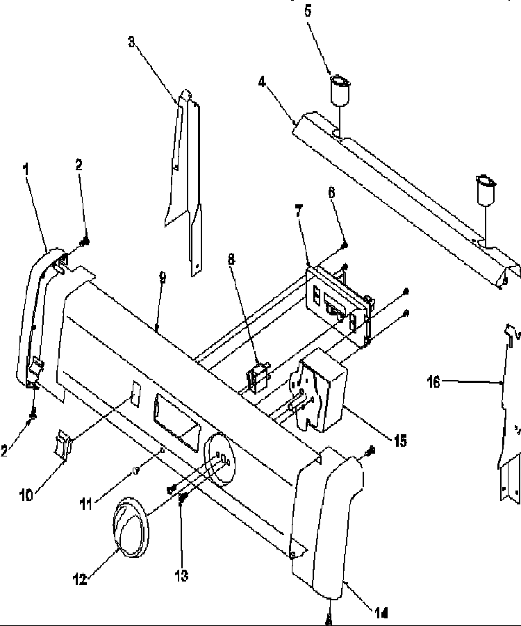 Backguard Diagram and Parts List for ARG7300W-P1143320NW  Amana Range
