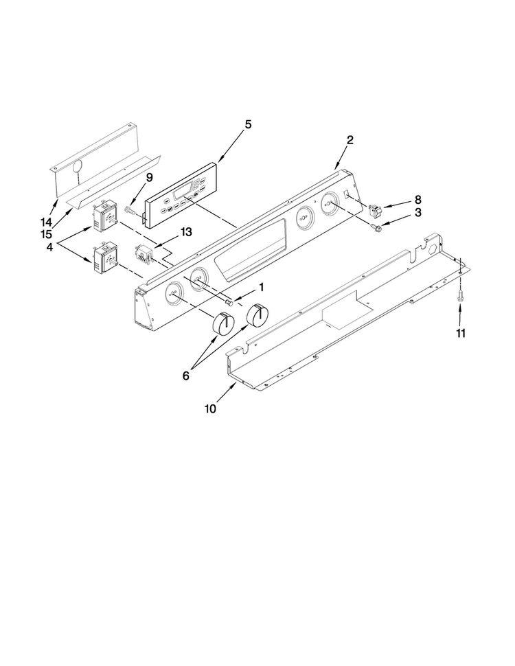 Control Panel Parts Diagram and Parts List for JES8750CAS01  Jenn-Air Range
