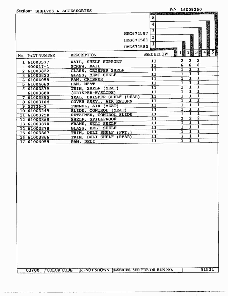 Shelves And Accessories Page 2 Diagram and Parts List for HMG671580  Admiral Refrigerator