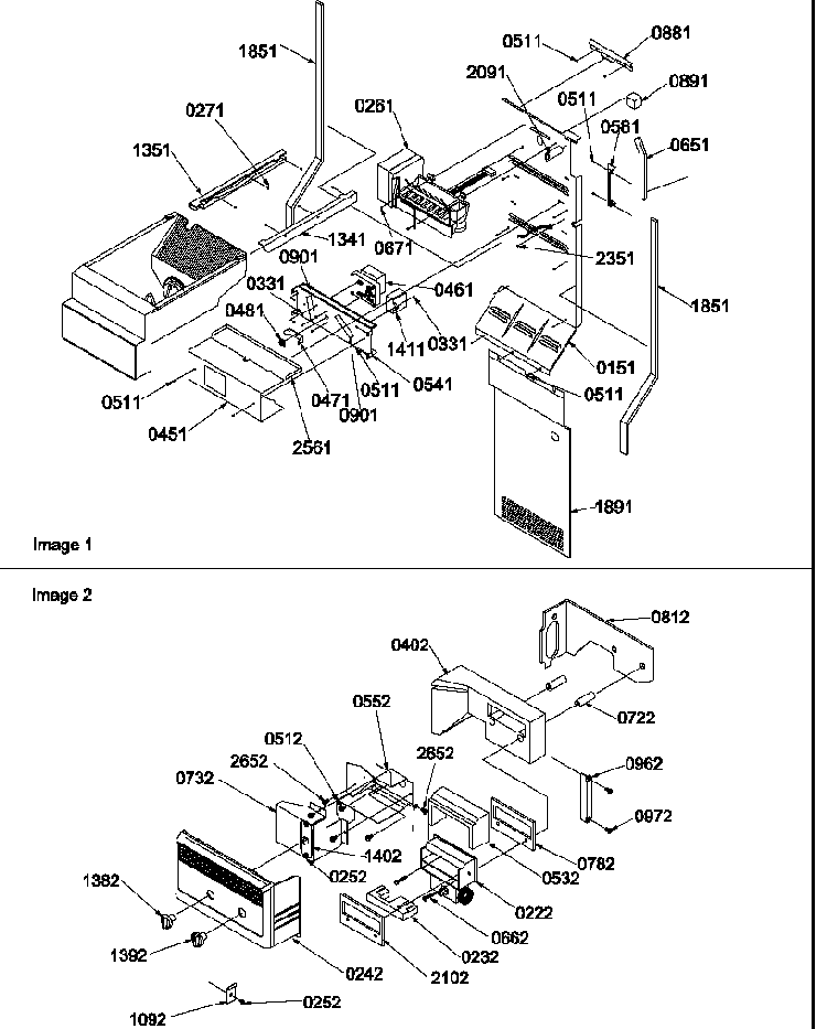 Ice Maker/control Assy Diagram and Parts List for SRD522VW-P1320301WW  Amana Refrigerator