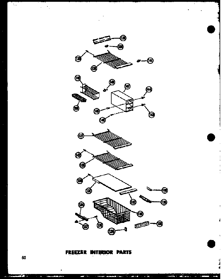 Freezer Interior Parts Diagram and Parts List for SD19W-C-P60340-36WC  Amana Refrigerator