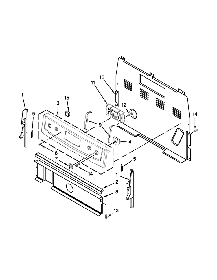 Control Panel Parts Diagram and Parts List for MER7662WS2  Maytag Range