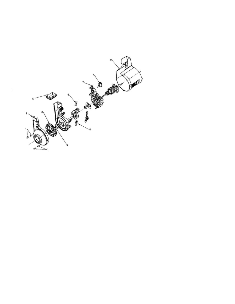 Motor Diagram and Parts List for U5243-960  Hoover Upright Vacuum
