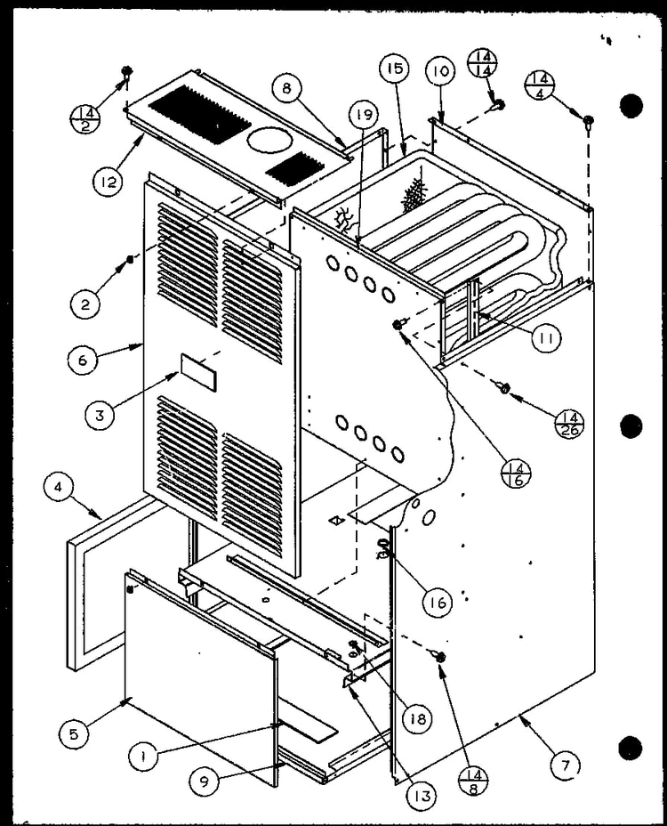 Section 3 Diagram and Parts List for GHI115A50C P6983116F Amana Heater