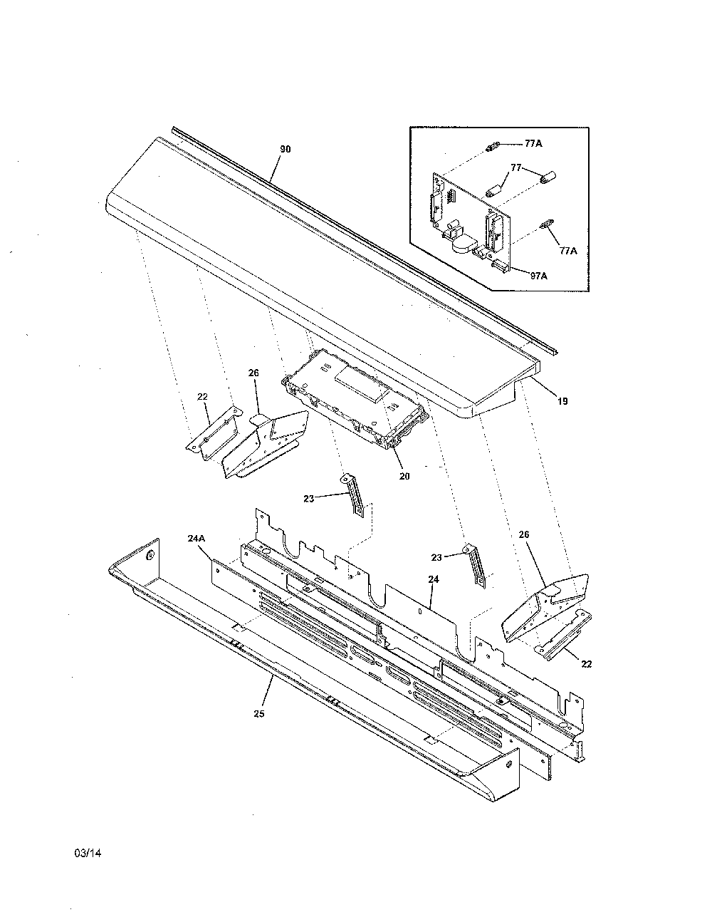 Backguard Diagram and Parts List for 79042559310  Kenmore Range