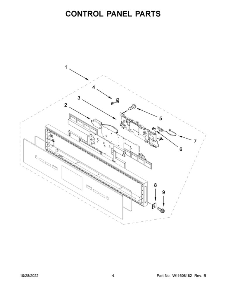 Control Panel Parts 2 Diagram and Parts List for JMC2427LM00  Maytag Microwave
