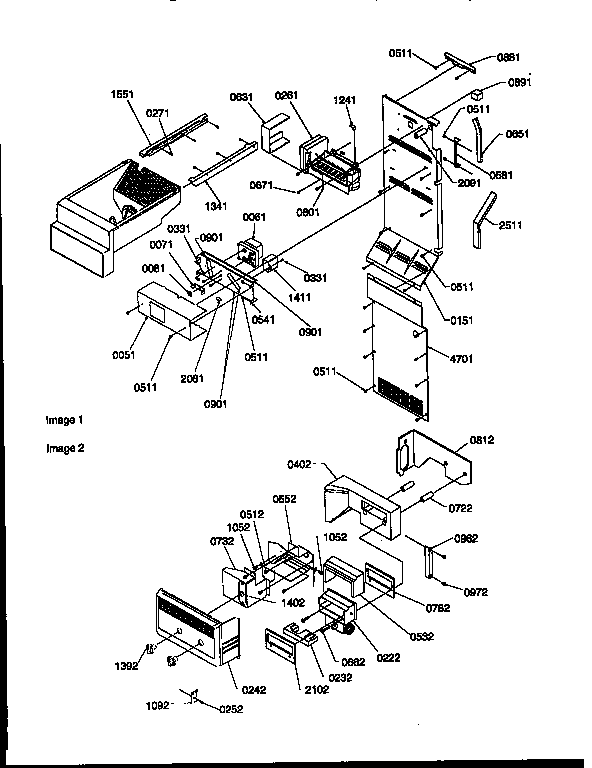 Ice Maker/control Assembly Diagram and Parts List for 57089-P1190814WE  Amana Refrigerator